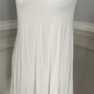 Sweet Adelyne White Flowy Tank Dress